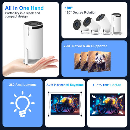 WeCool™ ChillCast 1280x720P 4K Smart Projector