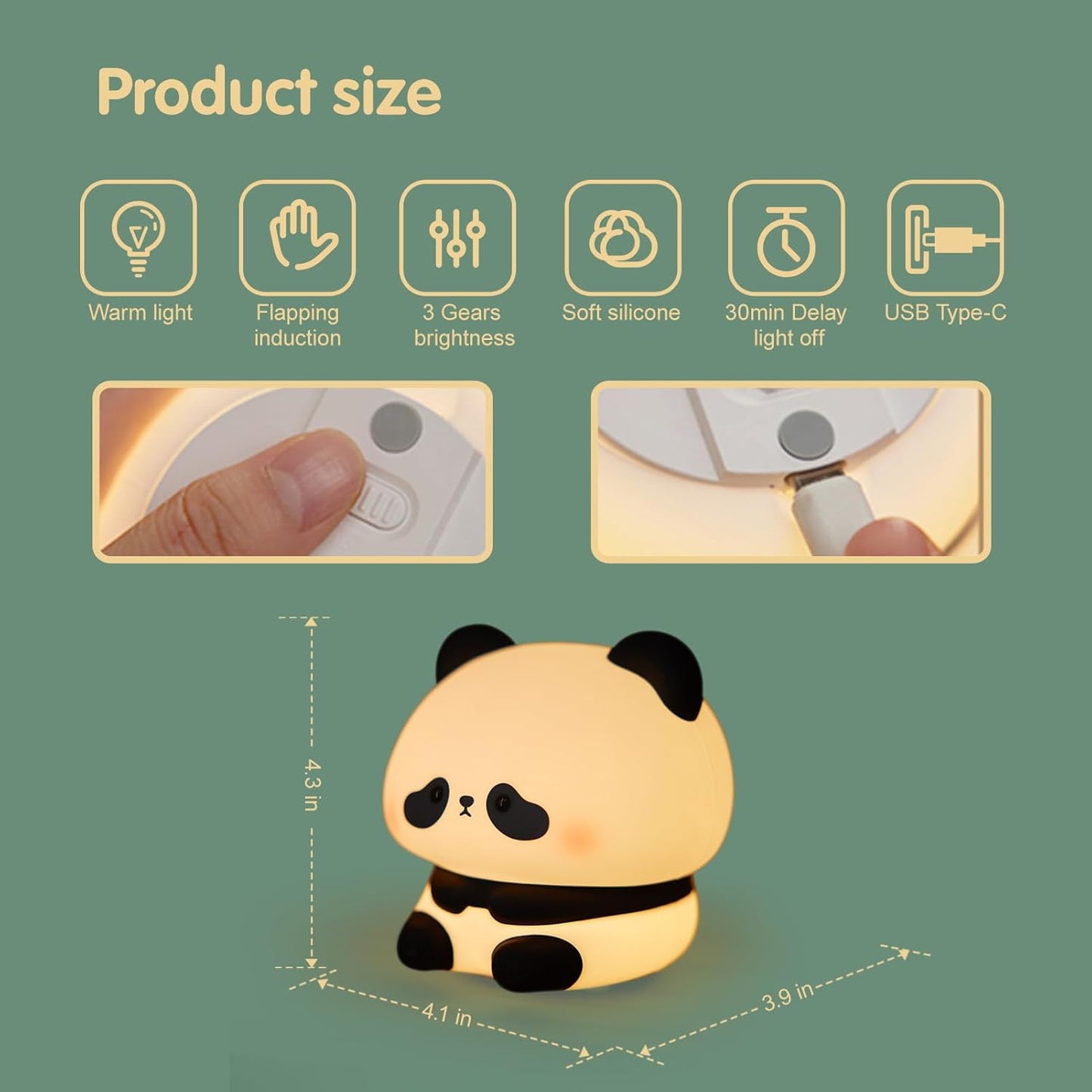 WeCool™ Squishy Silicone Panda Night Light